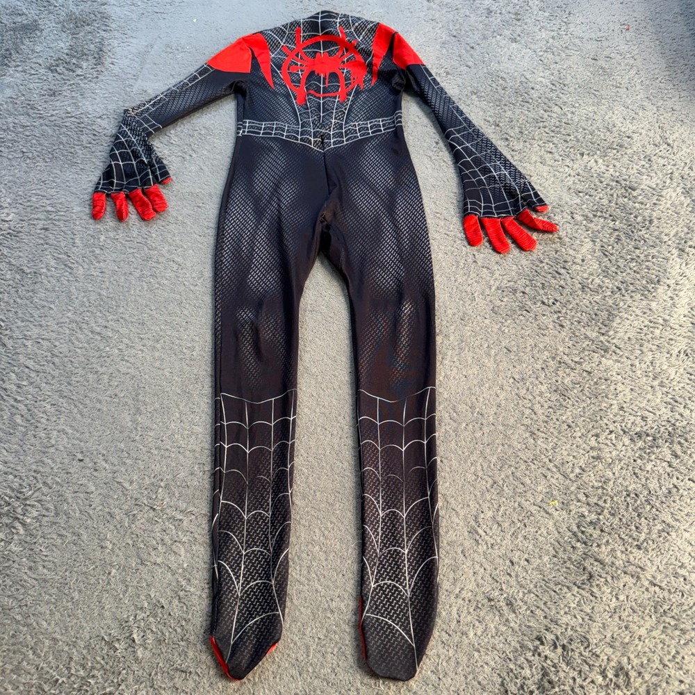 Unbranded Kids Miles Morales Spiderman Bodysuit Costume 110 Black Red Superhero